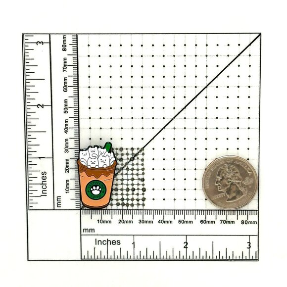 🤩Frappuccino I Love Cats & Coffee Enamel Pin with Rubber Catpuccino Brooch New - Picture 6 of 6
